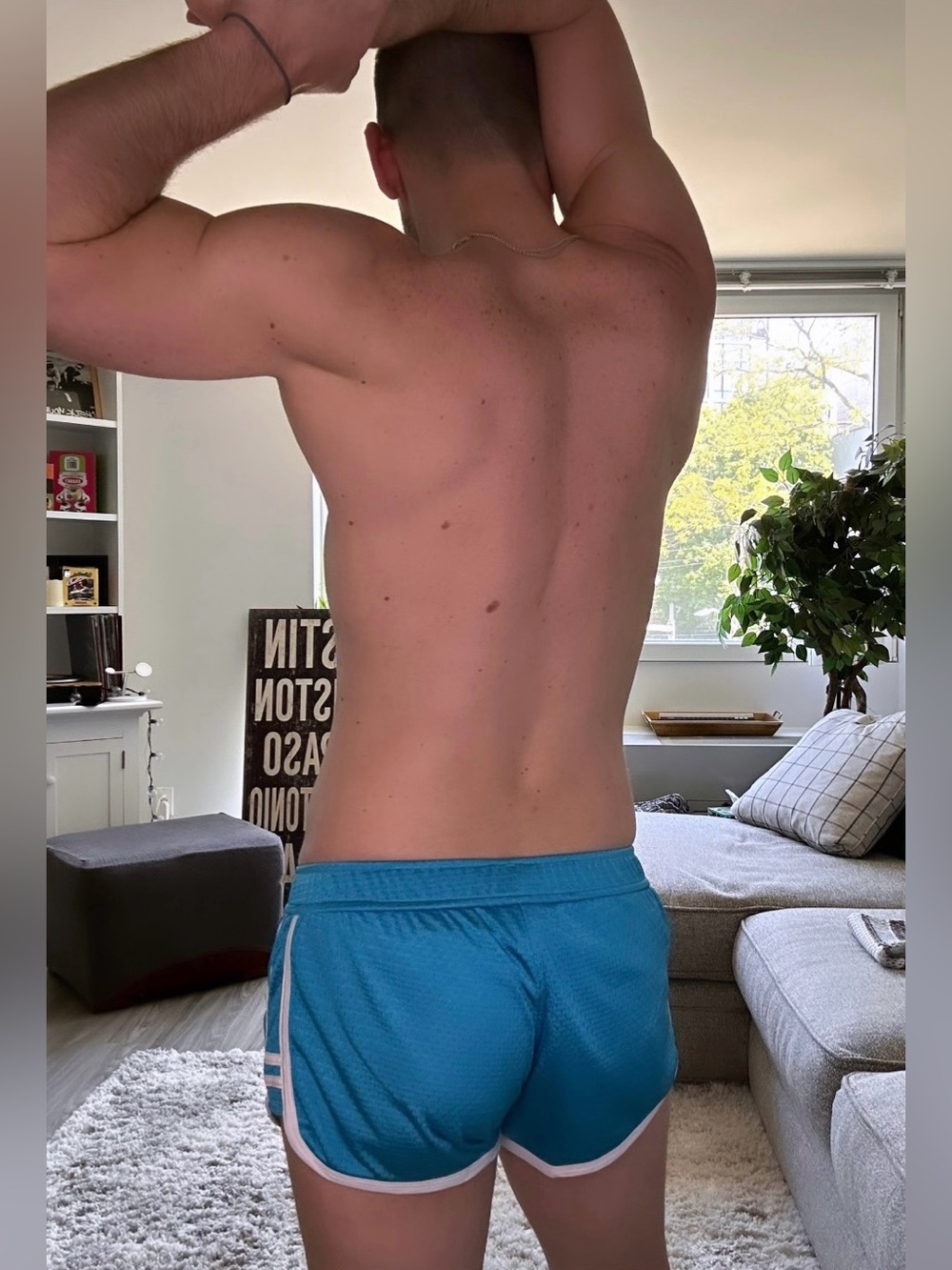 Andrew Christian | Fit Mesh Lined Trunks in Teal Blue (Small) - Picture 4 of 15